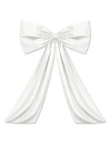 1pc Large Satin Bow Decor, Available In Black/Pink/Gold/White/Light Blue/Light Purple, Suitable For Birthday Party, Wedding, Room Decoration - Multicolor - View 13