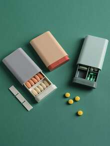 Tragbare Multi-Fach Pillenorganizer, bunter kompakter Medikamentenkoffer für Reisen & täglichen Gebrauch, Pillendose mit sicheren Deckeln zum Sortieren von Vitaminen & Nahrungsergänzungsmitteln, kleine Pillenbox für die Medikamentenverwaltung unterwegs - Verschiedenfarbig - Übersicht 7