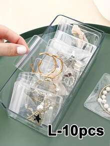100pcs High-Quality Jewelry Storage Bag, Transparent Jewelry Bag, Transparent Jewelry Storage Bag, Anti-Oxidation Jewelry Sealing Bag, Suitable For Earrings, Necklaces, Bracelets And Rings - Anti-Fading, Small And Transparent Zipper Bag, Suitable For Storing Small Jewelry Items - Very Suitable For Gift-Giving During Festivals,Travel Essential ,Room Decor - Multicolor - View 13