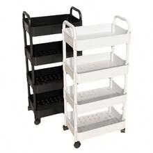 3/4/5 Tier Rolling Storage Cart - Compact Space-Saving Design, Multi-Layer Storage Shelves, Sturdy Plastic Structure. Suitable For Home, Office, Warehouse, Garage, Kitchen, Bedroom And Outdoor Camping. Ideal For Home Organization, Kitchen Rack, Storage Cart, Utility Cart, Folding Table, And Also A Great Gift Choice For Halloween And Christmas. Kitchen Items Kitchen Accessories Kitchen Tools