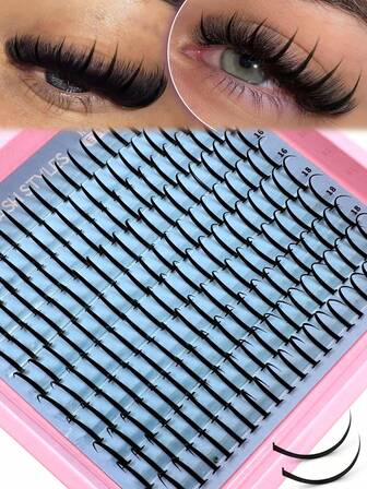 200根尖头仿貂毛假睫毛，纤细蓬松，0.07毫米D卷度，长度14-20毫米混合，自然柔软，适合各种妆容，可重复使用