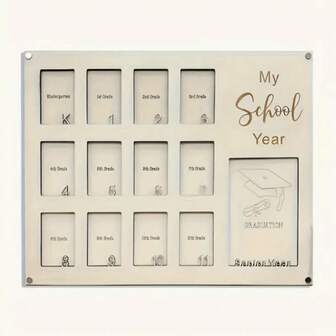 Marco de fotos de los años escolares de madera, marco de fotos de graduación de estilo contemporáneo, recuerdo colgante de pared para decoración del hogar