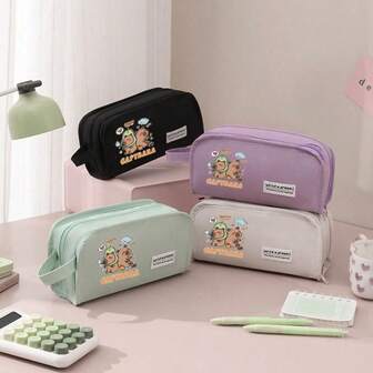 Capybara Large-Capacity Double-Sided Pencil Case Is Equipped With Mesh Compartments For Organizing Stationery. It Has A Beautiful Appearance And A Simple Design, Making It Ideal For Students To Use Large-Capacity Multi-Layer Pencil Case, Back To School Supplies School Essentials Perfect For Student And Christmas Gifts