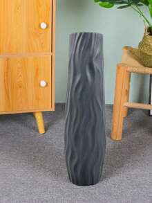 1pc Tall Floor Vase, Curved Textured Tall Floor Vase, Wavy Pattern Floor Vase, Durable Decorative Plastic Floor Vase Suitable For Office, Bedroom, Kitchen, Wedding, Farmhouse, Living Room, Balcony, Cafe, Bathroom, Outdoor Garden, Party Venues, Fits Long Artificial Flowers, Cherry Blossom Branches, Magnolia Branches, Dry Branches, Willow, Brazilian Wood, Large Cut Flowers, Calla Lily, Large Lilies - Multicolor - View 12