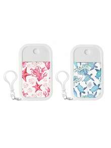 1pc Summer College Style Ocean Turtle Pattern Spray Bottle. Perfume Spray Bottle With Hook And Anti-Fall Silicone Cover, Hawaii Travel Portable Cosmetic Bottle, Makeup Spray Bottle, Birthday Gift For Family Or Friends, Holiday Gift, Suitable For 50ml