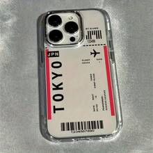 Estuche para iPhone 13/12/11 Pro Max/15 Pro/14 Plus, 16 Pro/14/12 Pro con diseño de graffiti de boleto aéreo de Tokio, antideslizante y absorbente de impactos, ligero,  de moda original en TPU de alta calidad - El regalo perfecto para las fiestas - Color 1 - Ver 7