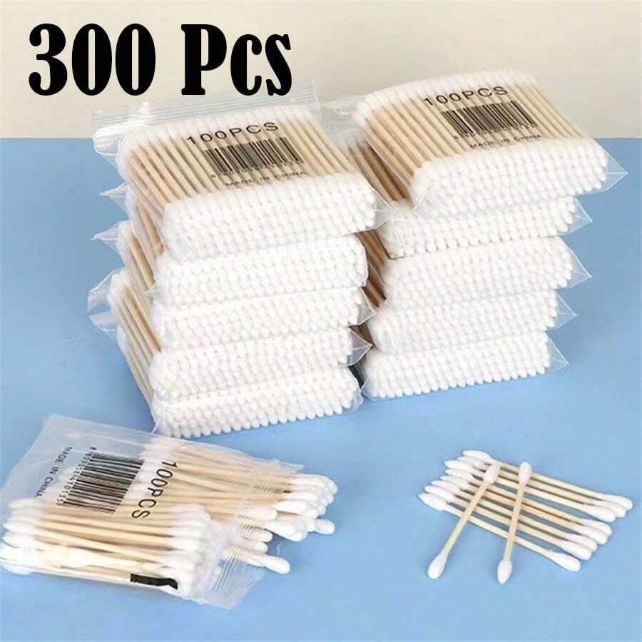 300pcs Ear Cleaning Swabs, Double-Ended Design, Suitable For Cleaning Ears And Nose, Ideal Beauty Tool For Makeup And Personal Care, Great For Daily Home And Outdoor Use, Also Suitable For School, Back To School Season, Travel, Home And Other Occasions, Essential Travel And Home Item - Multicolor - View 1