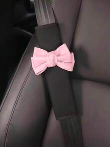 Car With Leather Bow Shoulder Pad Car Interior Decoration Supplies Car Cute Protective Cover All Seasons. - Multicolor - View 3