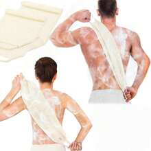 2 toallas exfoliantes de ducha, exfoliantes, exfoliantes, para limpieza corporal, 2 unidades (beige) - 1 - Ver 7