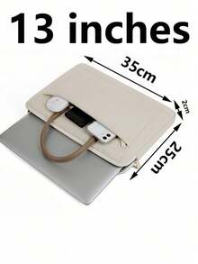 1pc 13 "14" 15 "Multifunctional Computer Storage Hand Bill Shoulder Laptop Bag Compatible With Macbook