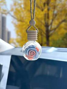 1pc Flower Perfume Bottle Car Rearview Mirror Hanging Decor, Fragrance Diffuser Accessory, Suitable For Men And Women - Multicolor - View 17