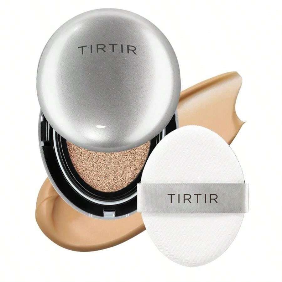 TIRTIR Mask Fit Aura Silver Cushion Foundation | Semi-Glow Finish, Natural Coverage, Moisturizing, Lightweight, Korean Cushion Foundation (#33N Macchiato, Full Size, 0.63 Fl Oz) - Màu sắc - Xem 1