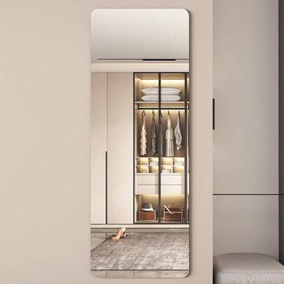 1pc DIY Acrylic Mirror, Bathroom Mirror Makeup Mirror, Unbreakable, Self-Adhesive, Peel And Stick, No Installation Required. Wall Decor Mirror, Square Mirror, Round Mirror, Heart-Shaped Mirror, Unbreakable, Waterproof Material, Self-Adhesive, Peel And Stick, Wall Decor Mirror. Bedroom Makeup Mirror, Bathroom Mirror, Office, Suitable For Various Wall Surfaces, Suitable For Various Environments, Household Helper.