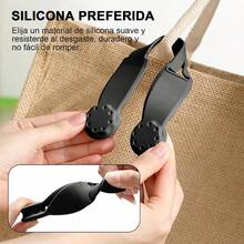 2 Piezas Clip para Sombreros Magntico, Clip Reutilizable para Sombreros Sujetar, Porttil Sombreros Complemento Equipaje Accesorios para Cartera/Rionera/Bolso, Viaje y Exterior - negro + silicona - Ver 3