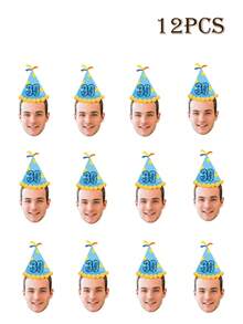 LICVIC 定制照片和年龄生日装饰，个性化生日帽装饰，定制生日快乐横幅，可定制图片横幅拉旗，生日礼物，派对旗帜，周年纪念，毕业庆祝，各种派对，男士，女士，朋友，客厅，卧室，装饰 - 風格A - 查看 14