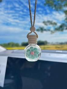 1pc Flower Perfume Bottle Car Rearview Mirror Hanging Decor, Fragrance Diffuser Accessory, Suitable For Men And Women - Multicolor - View 8