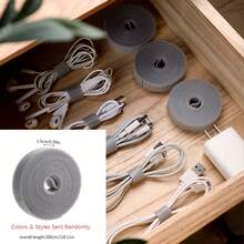 1pc Data Cable & Charger Organizer Box - Includes Random Tie Wraps, Covered Design, Desktop & Drawer Cable Management Storage Box - Multicolor - View 11