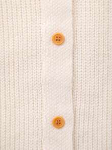 少女针织开衫，饰有刺绣花卉边饰 - 白色 - 查看 8