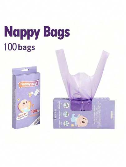 200/100/50 túi đựng tã dùng một lần, túi đựng tã dễ buộc có mùi thơm, túi đựng tã treo tiện dụng, túi đựng rác tã hoặc túi đựng chất thải thú cưng, túi đựng tã, quà tặng tắm em bé (Móc màu ngẫu nhiên)