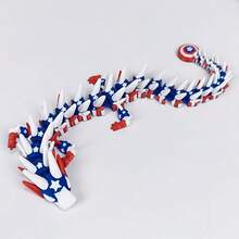 1pc 3D Printed Baby Dragon Desktop Decor - Cute Black With Red & Blue Accents - Home, Office, Birthday, Christmas, Halloween Gift - Perfect For Dragon Lovers, Handcrafted Miniature Statue, Home Decoration, 25cm Length - Multicolor - View 9