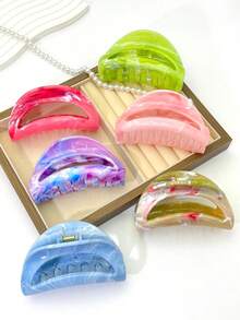 2026新款半圆形沙滩、旅行、派对、度假、返校甜美爪夹发饰 - 彩色 - 查看 12