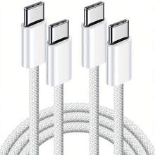 60W Charging Cable Compatible With IPhone 17, USB-C To USB-C Fast Charger, USB-C To Type-C Adapter, Type-C To Type-C Data Cable, USB-C Fast Charging Cable, Type-C Fast Charging Cable - Grey - View 11