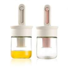 Este pincel de óleo 2 em 1 possui cerdas de silicone e papel absorvente, tornando-o um utensílio de cozinha fácil de limpar e durável, adequado para cozinhar, grelhar e temperar molhos, especialmente azeite e vinagre. Um item essencial para cozinhas modernas, restaurantes e outros estabelecimentos; um ótimo dispensador de molhos, auxiliar no forno e recipiente para condimentos. Ideal para organização, armazenamento e acessórios de cozinha. Uma ótima opção de presente para o Dia dos Namorados, Eid al-Fitr e Ramadã! - Multicolorido - Ver 6