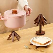 1个 - 竹制隔热垫，耐热防烫。可用作餐垫、锅垫、杯垫、砂锅垫、煎锅垫，也可作为厨房台面装饰（胡桃木色/原木色） - 彩色 - 查看 3