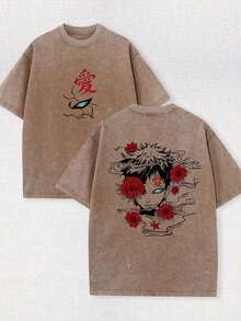 Vintage Shirts Unisex Anime Shirt Anime-Shirt Graphic Tee FYN9 - 卡其色 - 查看 6