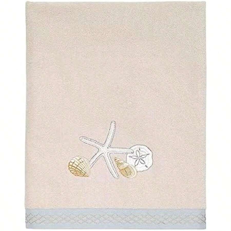 Avanti Linens - Toalla de Mano, Toalla de algodón Suave y Absorbente, Accesorios de baño inspirados en la Playa (colección Seaglass Collection)(Toalla de baño Multicolor) - Multicolor - Ver 1