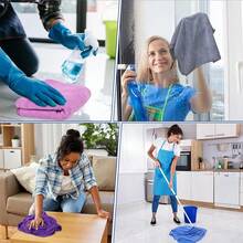4/8 Pieces Of Oversized Microfiber Cleaning Cloth, 30 * 70 Cm, Large Floor Microfiber Towel, Reusable, Washable, Lint Free, Suitable For Scraper Mop, Floor, Window, Household Chores (Gray, Blue) Bathroom Decor - Grey - View 5