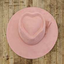 Adult Faux Suede Fedora Hat Wide Brim Heart Top Decorative Tassel Band Jazz Cap For Daily Life Party - Pink - View 3