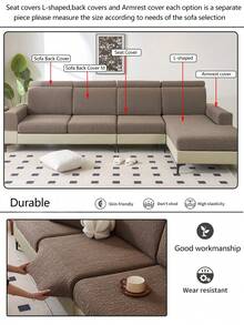 1 件可拉伸沙发垫套，四季皆宜，温暖舒适，防滑防水，时尚沙发保护套，适用于 L 型沙发 1/2/3/4 座，家居装饰，宠物友好型