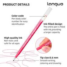 Languo 168pcs Storage Bag Notebook Pen Set High-Value Note Pen Drawing And Graffiti Notebook Writing Marker Pen Strong Coverage Even Ink Discharge Art Supplies Marker For Writing Notes [For Professional Art Painting Purposes] Suitable For Daily Gifts