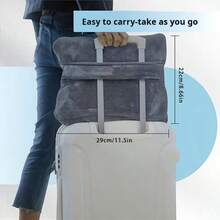 1pc 4-In-1 Travel Blanket Pillow - Plush Soft Comfortable Thick Yet Lightweight Travel Pillow And Blanket Set With Hanging Hook