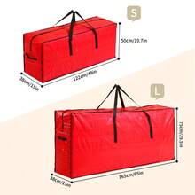 1 pieza Bolsa de almacenamiento de árbol de Navidad rojo, bolsa tejida de PE que puede contener un árbol de Navidad de 7/9 pies, impermeable, a prueba de humedad, a prueba de insectos, desmontable, reutilizable para el próximo año - Rojo - Ver 4