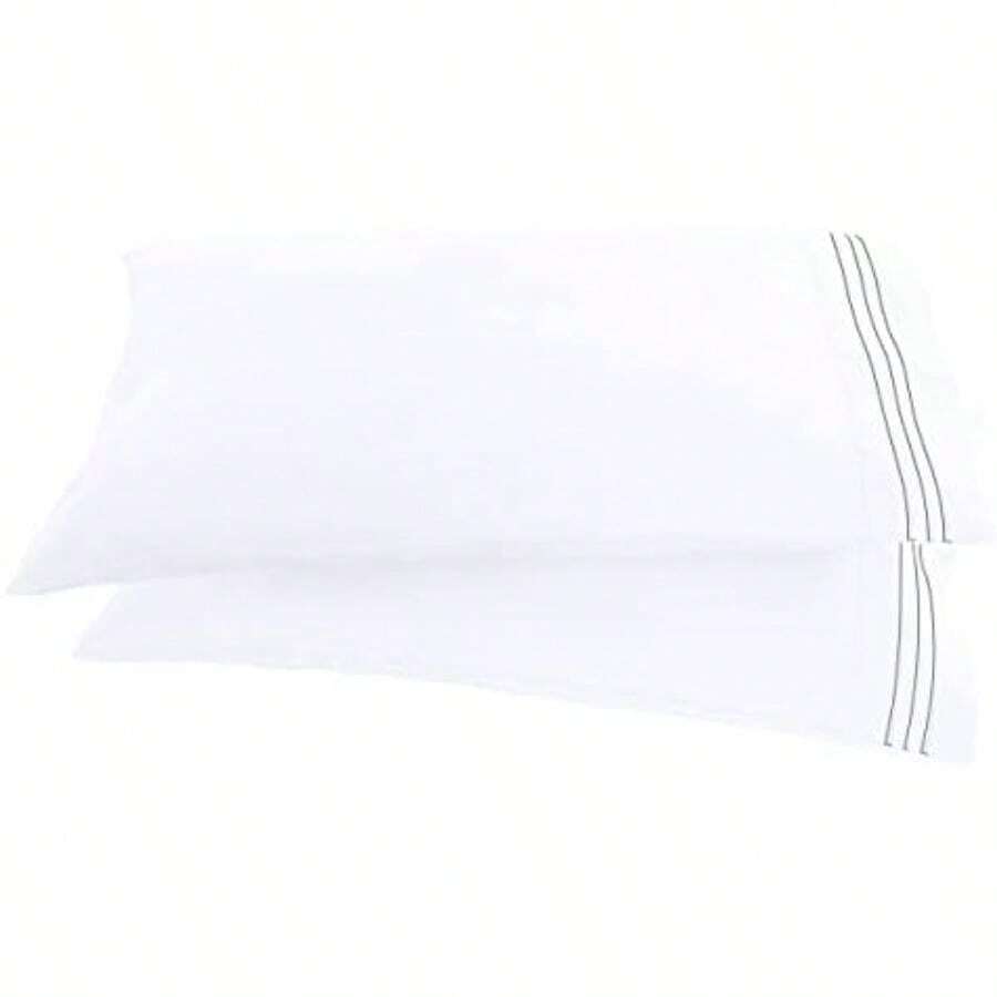 Elegant Comfort ® 1500 Thread Count Chain Design Egyptian Quality Luxurious Silky Soft Wrinkle & Fade Resistant 2 pc Pillow Case- All Size and Colors, King White(King Size Pillowcase Blanco) - Multicolor - Ver 1