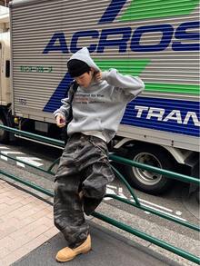 Men's Retro Street Camo Wide Leg Jeans - Khaki - View 4