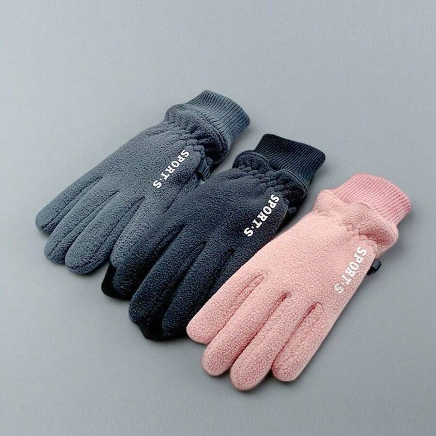 Women's Thermal Lined Warm Gloves, Thick Anti-Slip Windproof Gloves For Driving, Winter - Multicolor - View 1