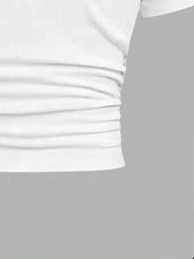 Tween Girl Cartoon Print Round Neck Short Sleeve Top And Bubble Skirt Set - White - View 4