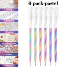 1.2mm Multicolor Gel Pen - Vibrant Spiral Write, Glitter, Pastel Colors, Mixed Ink Effects, Perfect For Hand Account, Greeting Card, Journaling, And Artistic Creations - Unique Writing Experience - Ideal For Students, Prizes,Back To School Gift - Multicolor - View 17