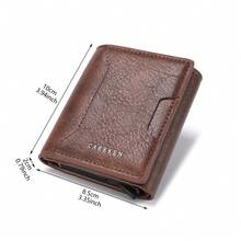 CARRKEN New Men's Wallet Vintage Multi-Function Tri-Fold Card Holder Wallet Versatile Youth Student Card Case Gift For Men Wallet Mini Wallet Purse Wallet Men Wallet Leather Small Wallet For Men Leather - Mocha Brown - View 2