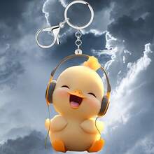 [2D Flat]Whimsical Charm, Music Style Fashionable Duck Keychain - 2D Acrylic, Suitable For Wallets, Backpacks, And Car Keys - Perfect Gift For Friends, Family, And Colleagues - 音樂鴨 - 查看 8
