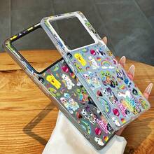 Funda Mate Gruesa Con Orificios Grandes Para IPhone 17 Air/16/15/14/13/12 Pro Max/17 16 15 14 Plus 12 13 14 Con ProteccióN Sumsung S24/S25 Ultra/Plus/FE/+ AnticaíDas Y Antihuellas, Parte Trasera Dura Con Bordes Suaves Y Marco De Lente En Contraste - Negro transparente - Ver 3