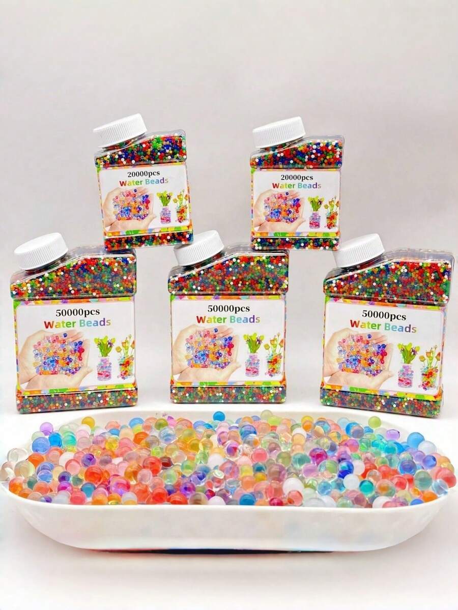 50,000颗/40,000颗/20,000颗/1,000颗彩色水珠，适用于花瓶填充、情人节装饰、婚礼装饰、生日派对装饰、插花、漂浮蜡烛、家居装饰、无土种植（彩色）