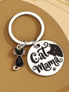 Cat Mom Gifts For Women Birthday Unique Black Cats Lover Gift For Women Girls Funny Halloween Cat Lady Keychain Gift Best Black Cats Mom Gifts For Mothers Day Christmas Halloween Birthday - Black - View 3