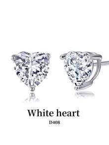 CHOSHILAR أقراط مرصعة بالزركون المكعب بشكل قلب للفالنتين