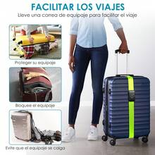 Correa de Equipaje Adjustable con Cerradura de Combinación TSA de la Marca Inspira - Poliéster Negro, ácil de Usar y Protege tu Equipaje - Negro - Ver 8