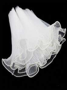 白色珍珠波浪褶皱薄纱花朵包装网纸花束包装材料，花艺DIY - 彩色 - 查看 8