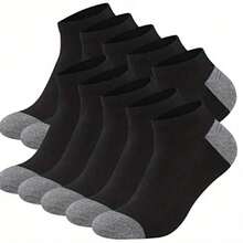 10/20/ Double Men'S Breathable Solid Color Low-Cut Socks, Fashionable And Comfortable, Socks For Men, Socks For Men Casual, Socks For Men Everyday - 10雙黑色 - 查看 6